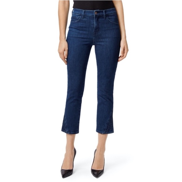 J BRAND Ruby High Rise Tribal Hem Cropped Festival Concert Match Wash Jeans - Picture 3 of 10